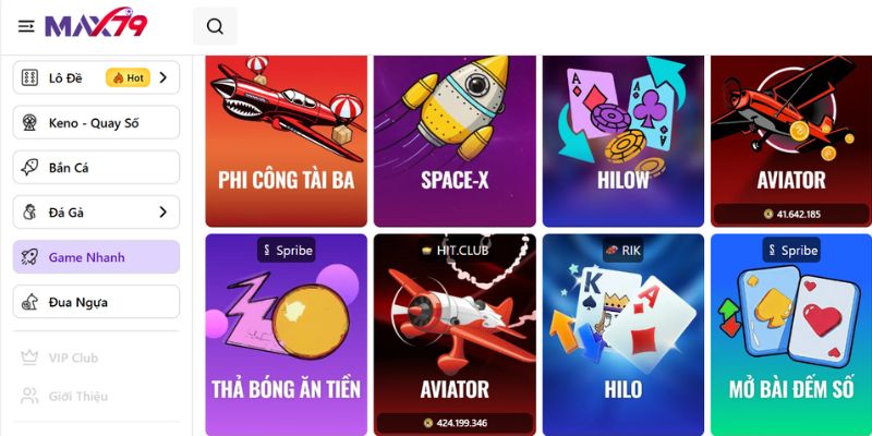 Khám phá những sảnh game thú vị tại nhà cái MAX79